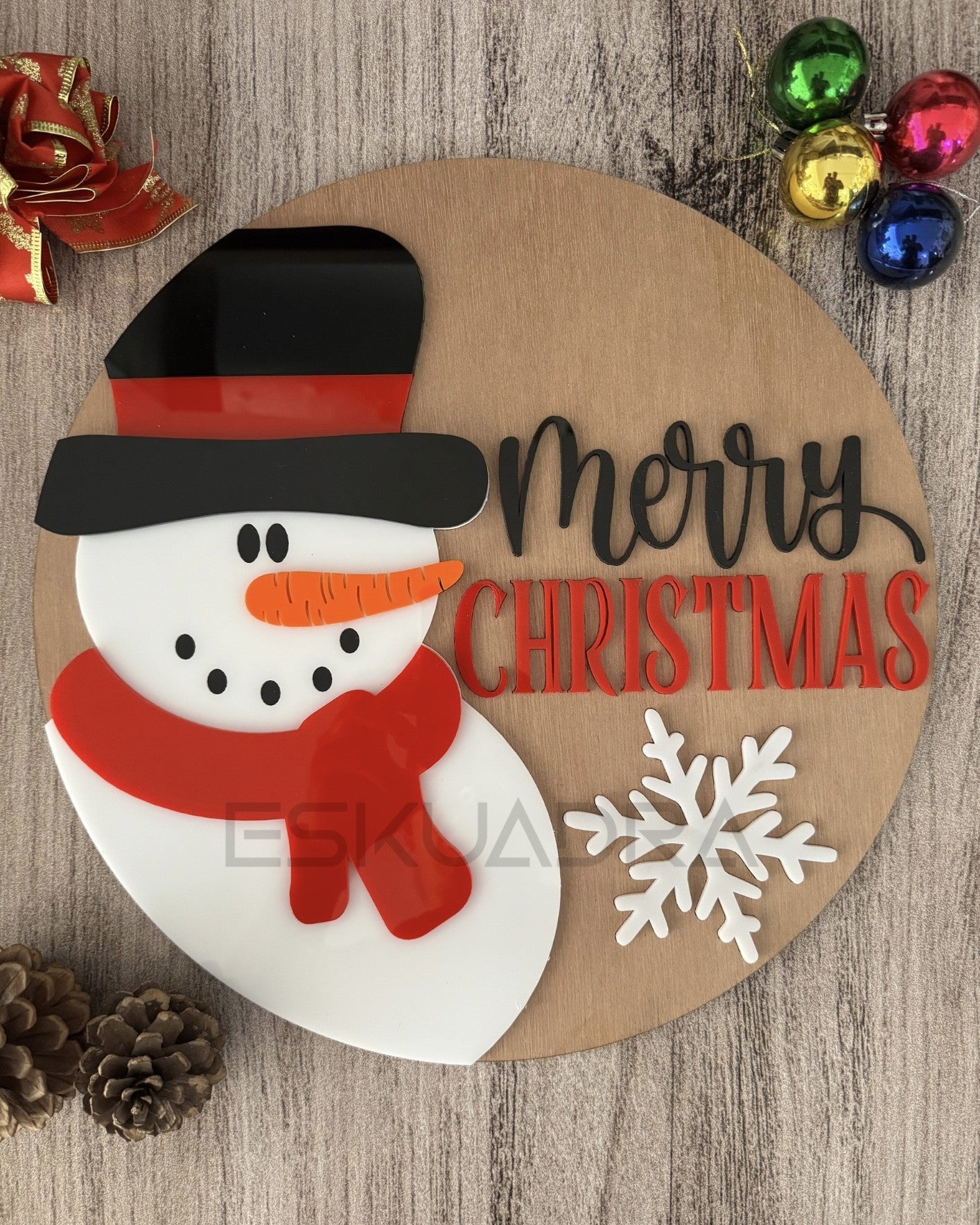 LETRERO PARA PUERTA - MONO DE NIEVE